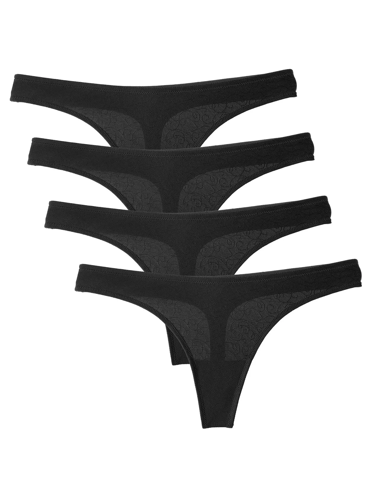 4 Pack Sexy Seamless Panties Black