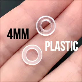 4mm Plastic Grommets and Washers | Transparent Clear Eyelets for Leather | Handmade Craft Supplies (50 sets)