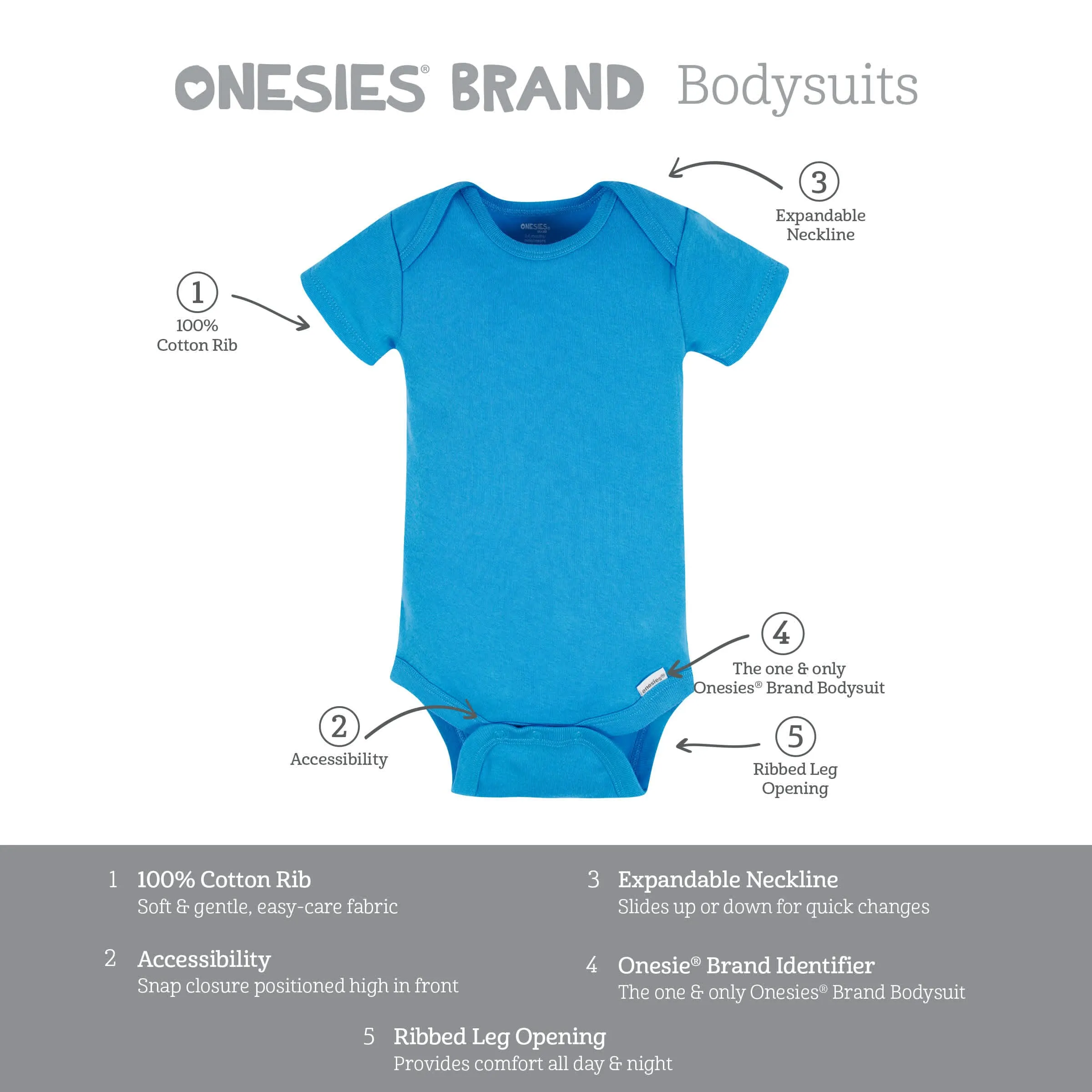 8-Pack Baby Neutral Classic Rainbow Short Sleeve Onesies Bodysuits