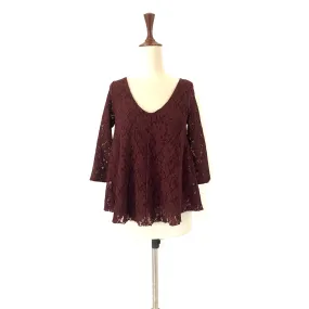 American Eagle Burgundy Lace Top | Gently Used |