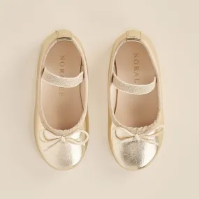 Ballet Flats | Metallic Ecru