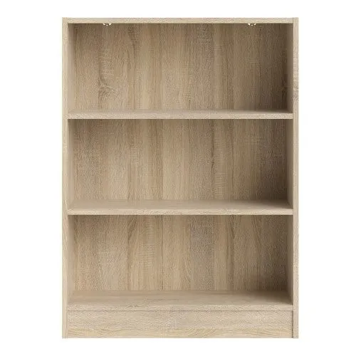 Basic Low Wide Bookcase With 2 Shelves