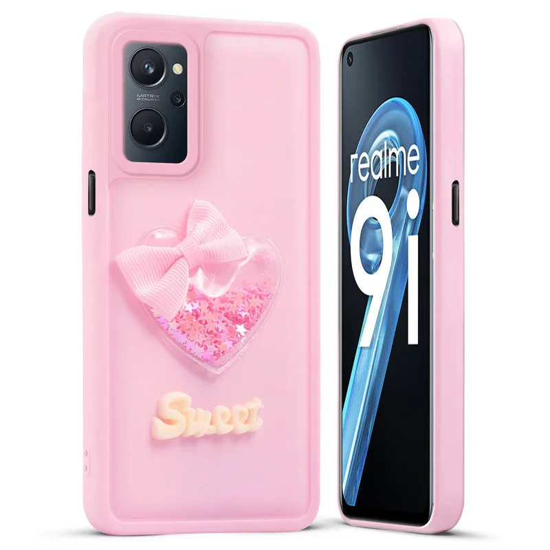 Bow Heart Cute Phone Back Cover for Realme 9i 4G