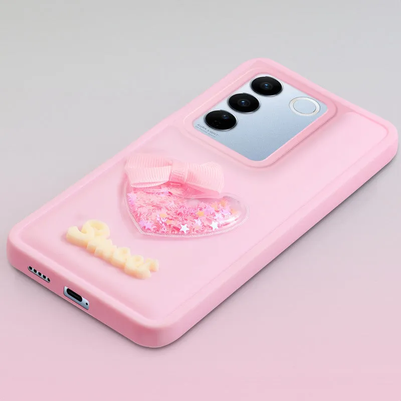 Bow Heart Cute Phone Back Cover for Vivo V27 Pro 5G