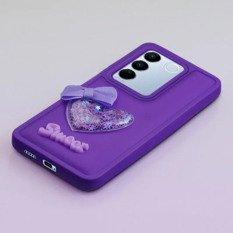 Bow Heart Cute Phone Back Cover for Vivo V27 Pro 5G