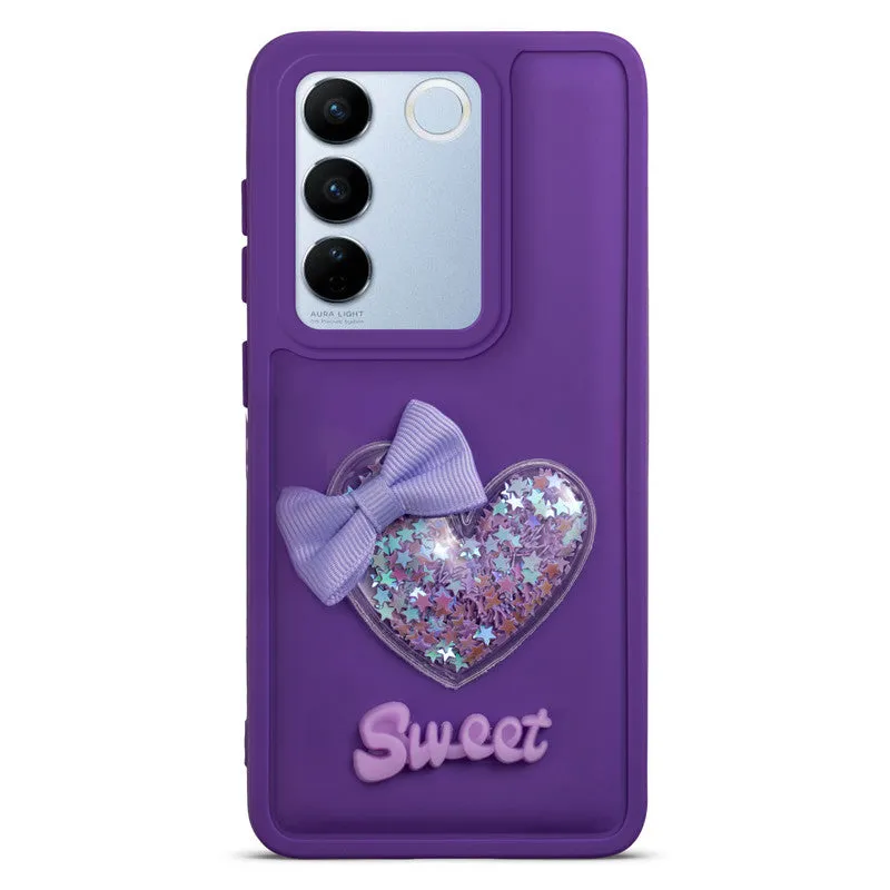 Bow Heart Cute Phone Back Cover for Vivo V27 Pro 5G