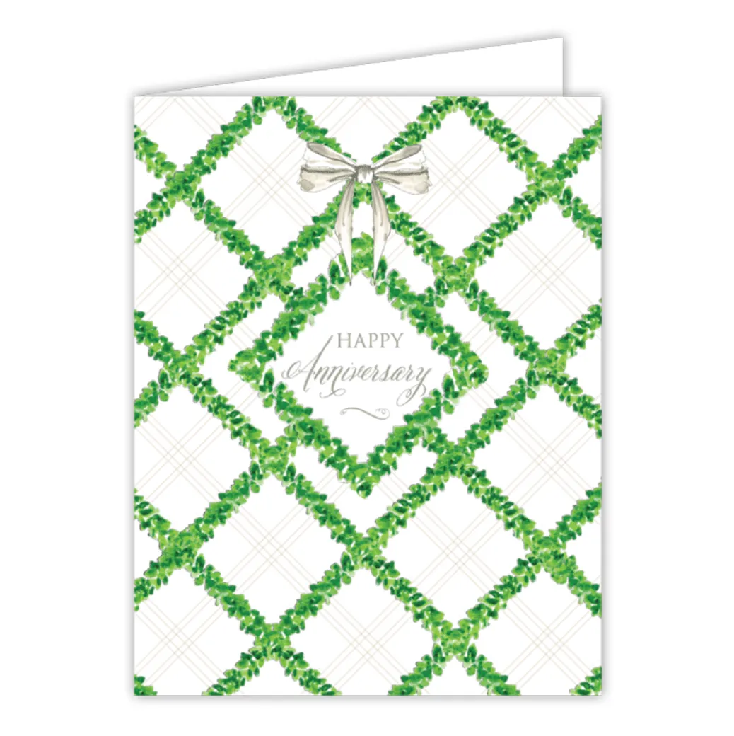 Boxwood Trellis Anniversary Card