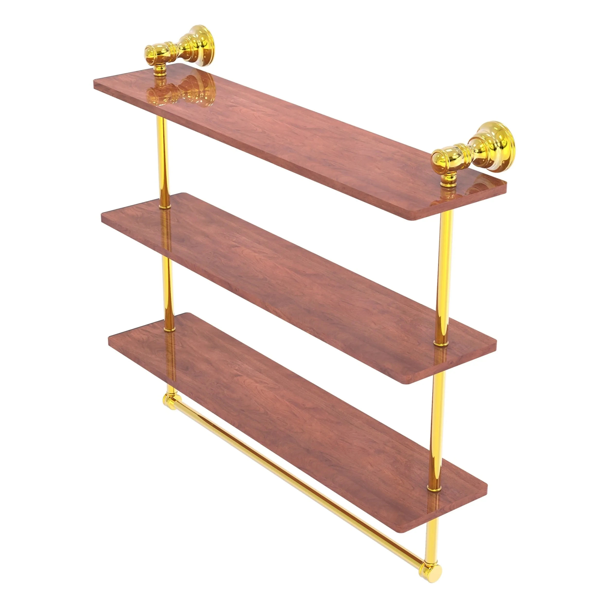 Carolina Collection Triple Wood Shelf with Towel Bar