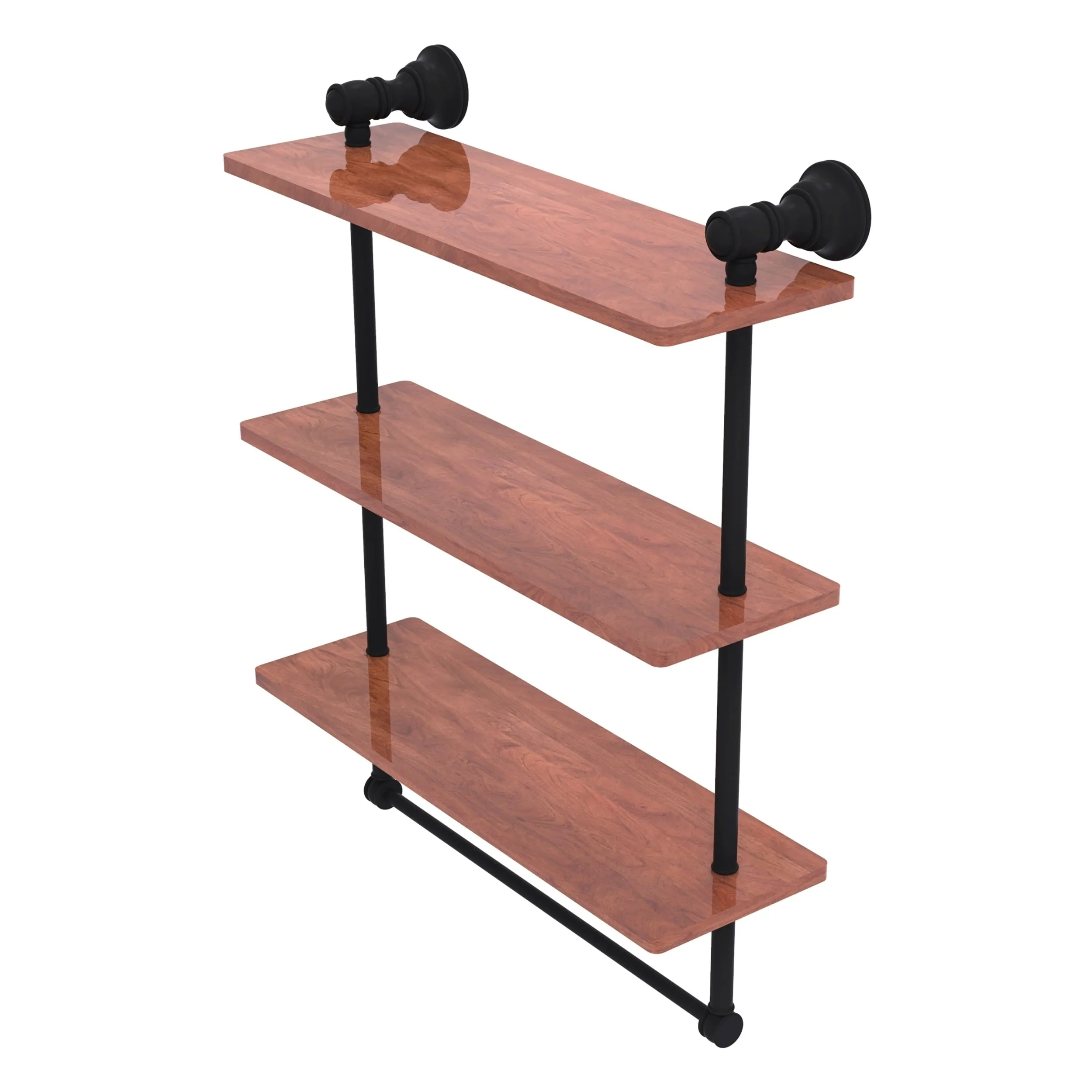 Carolina Collection Triple Wood Shelf with Towel Bar