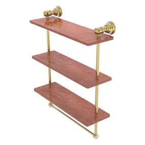 Carolina Collection Triple Wood Shelf with Towel Bar