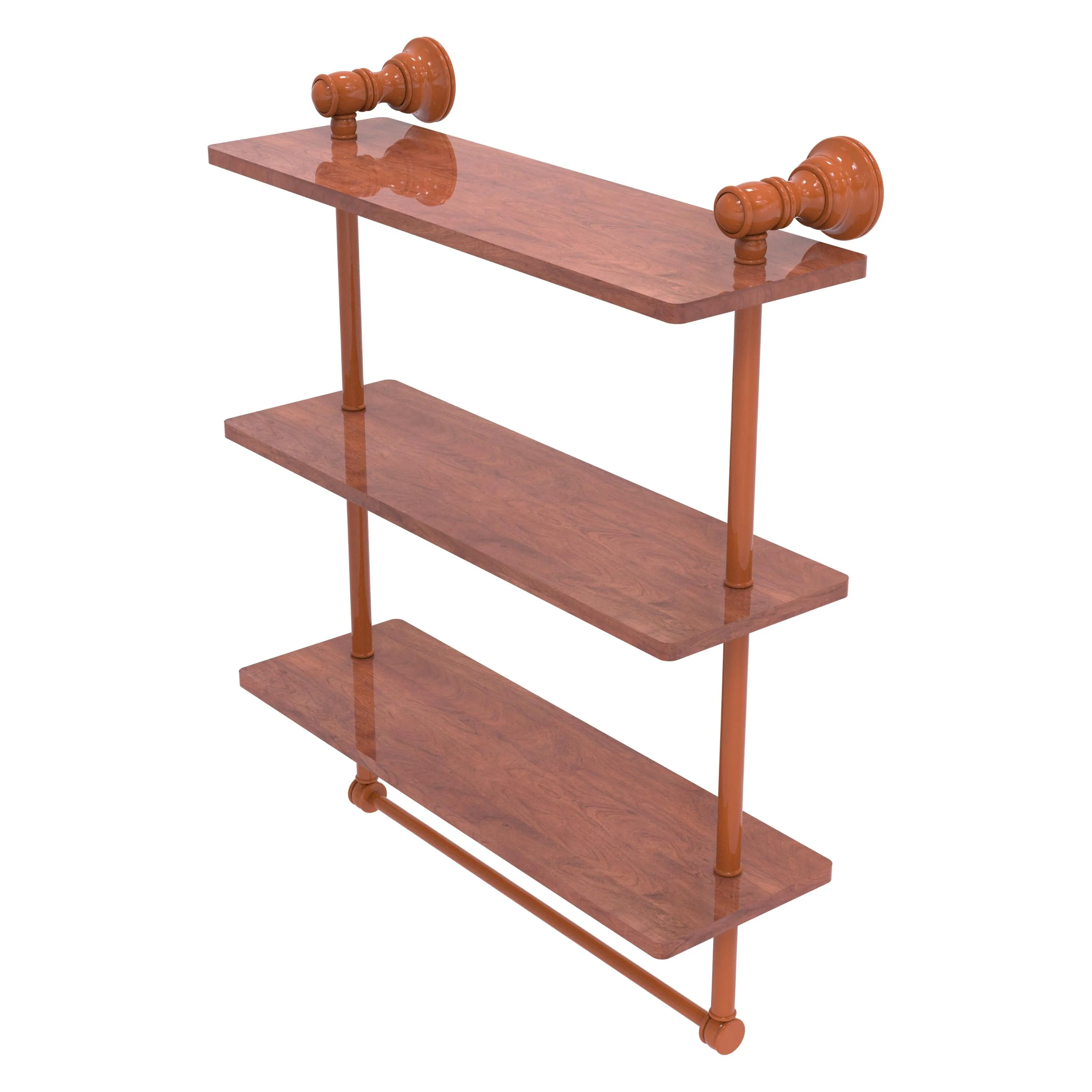 Carolina Collection Triple Wood Shelf with Towel Bar