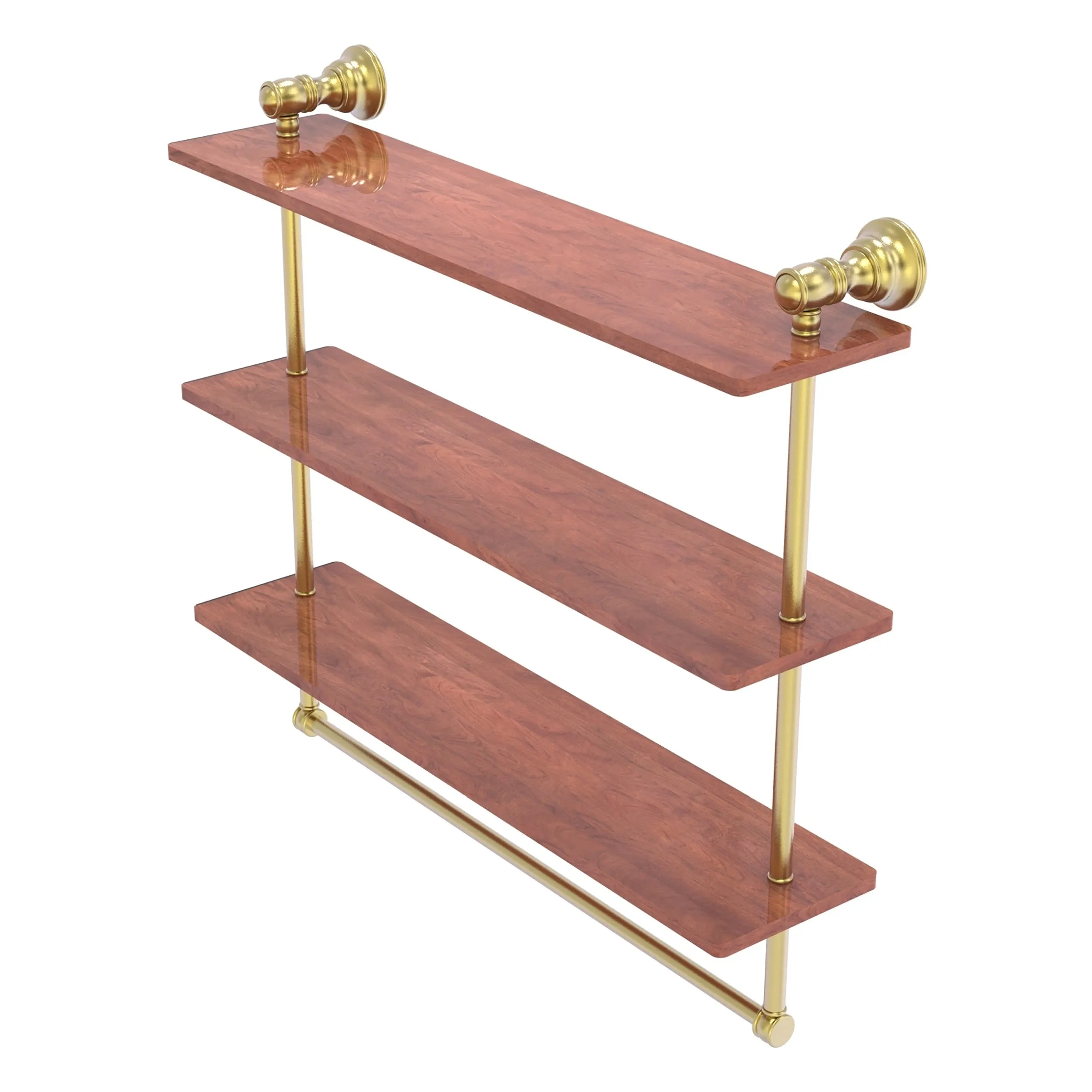 Carolina Collection Triple Wood Shelf with Towel Bar