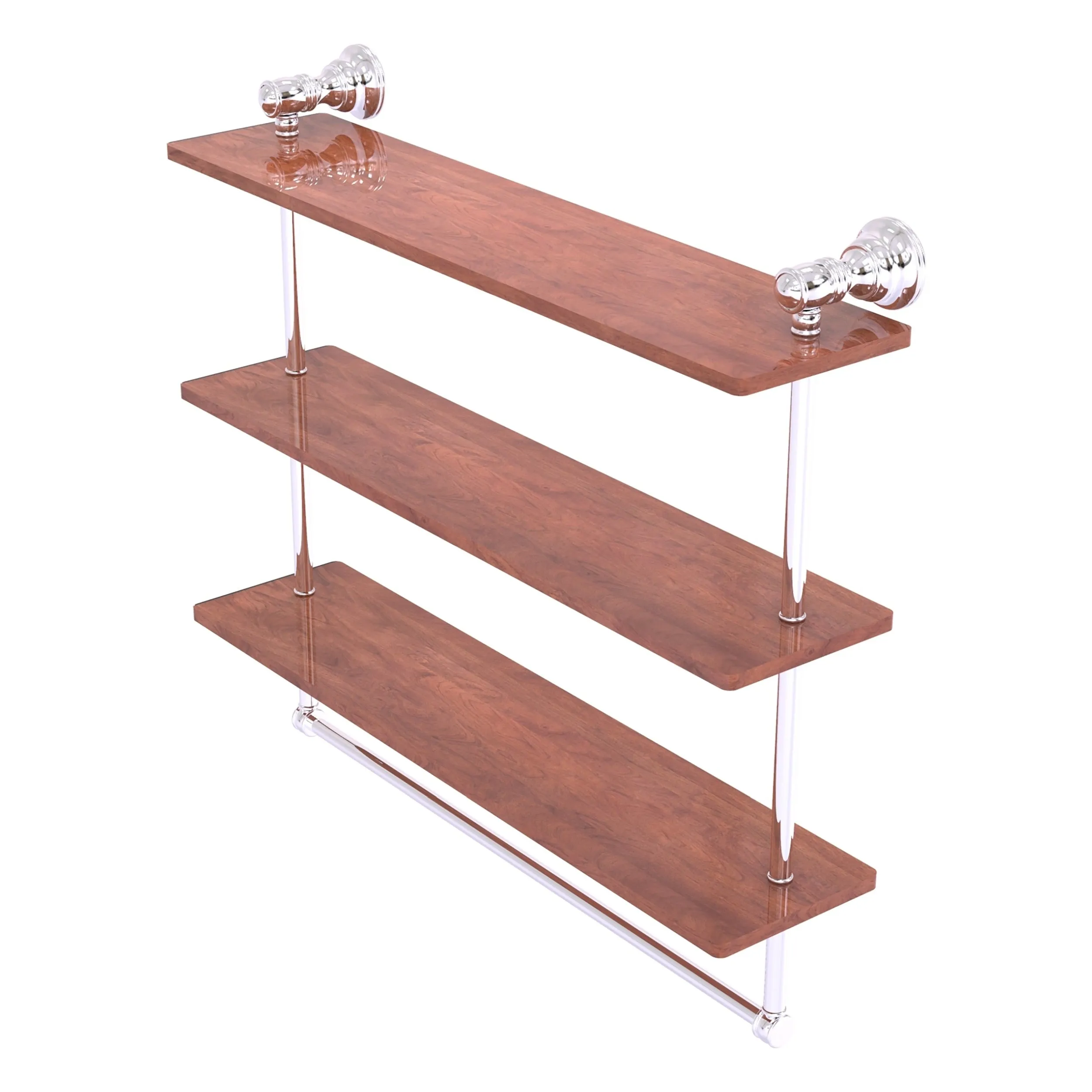 Carolina Collection Triple Wood Shelf with Towel Bar