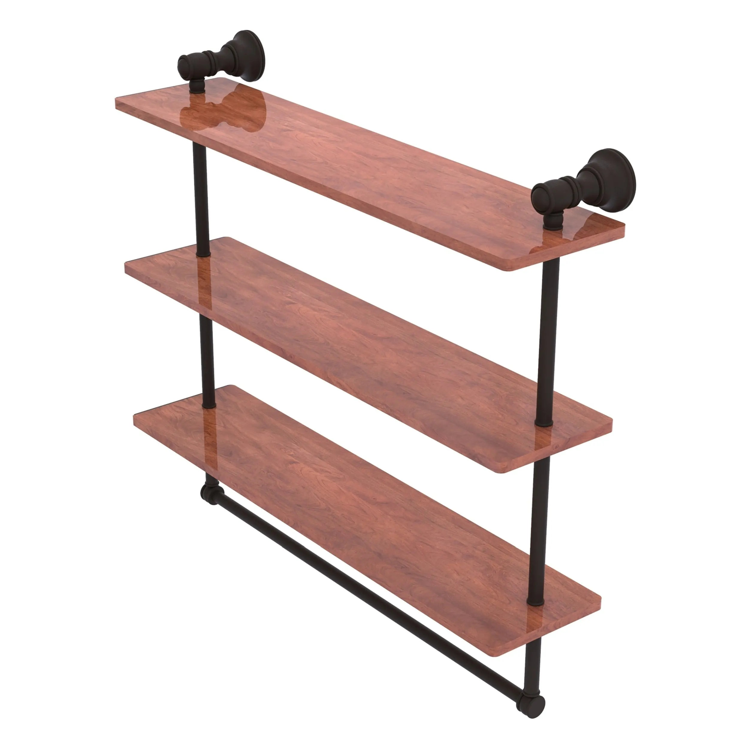 Carolina Collection Triple Wood Shelf with Towel Bar