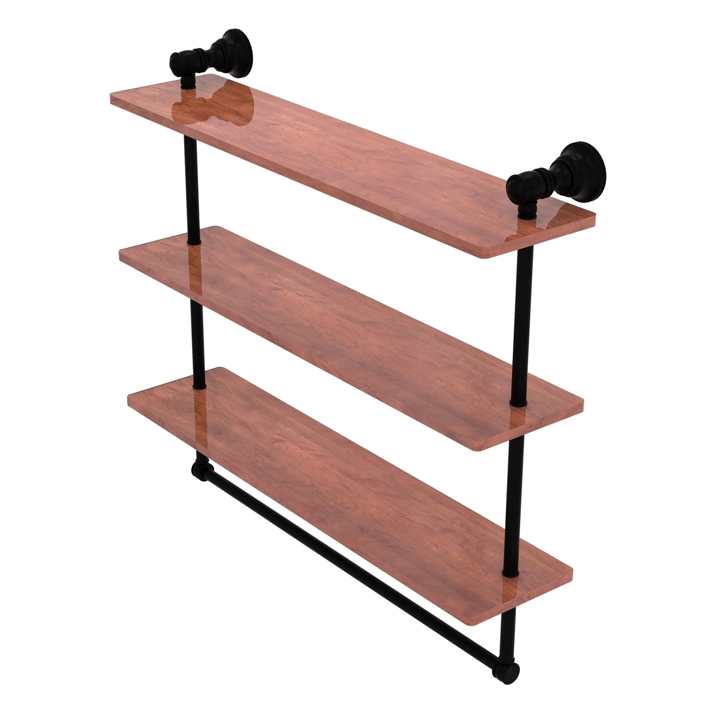 Carolina Collection Triple Wood Shelf with Towel Bar