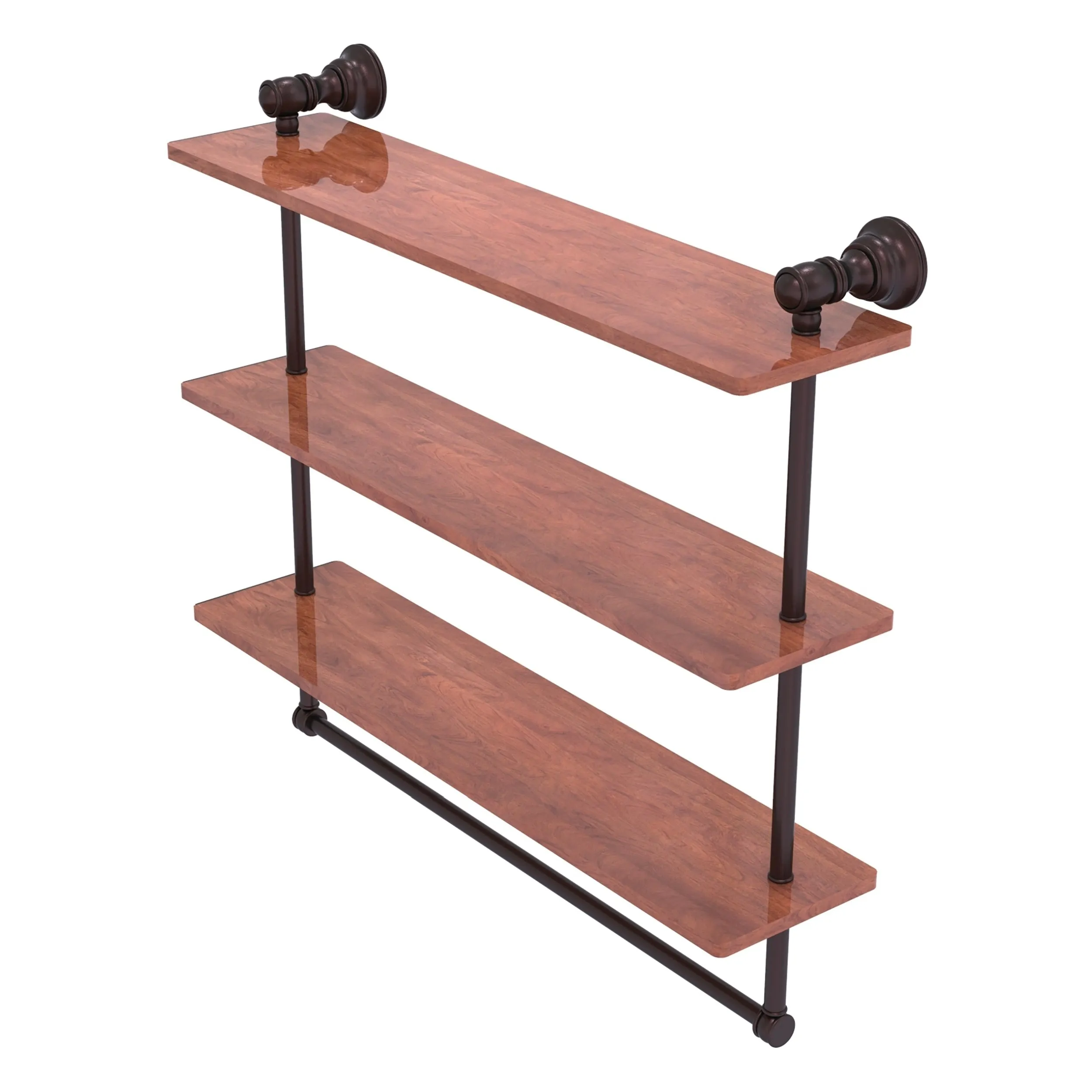 Carolina Collection Triple Wood Shelf with Towel Bar