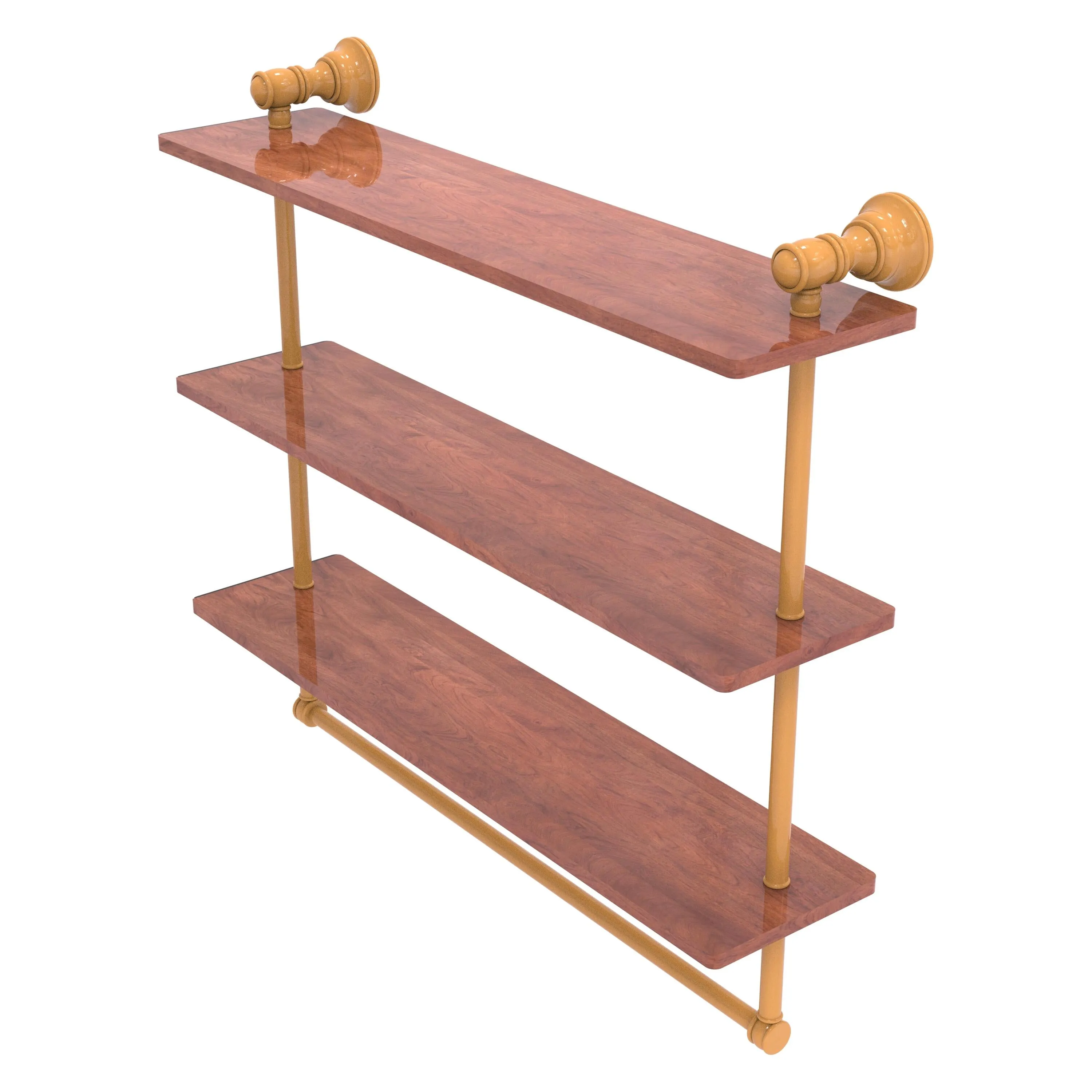 Carolina Collection Triple Wood Shelf with Towel Bar