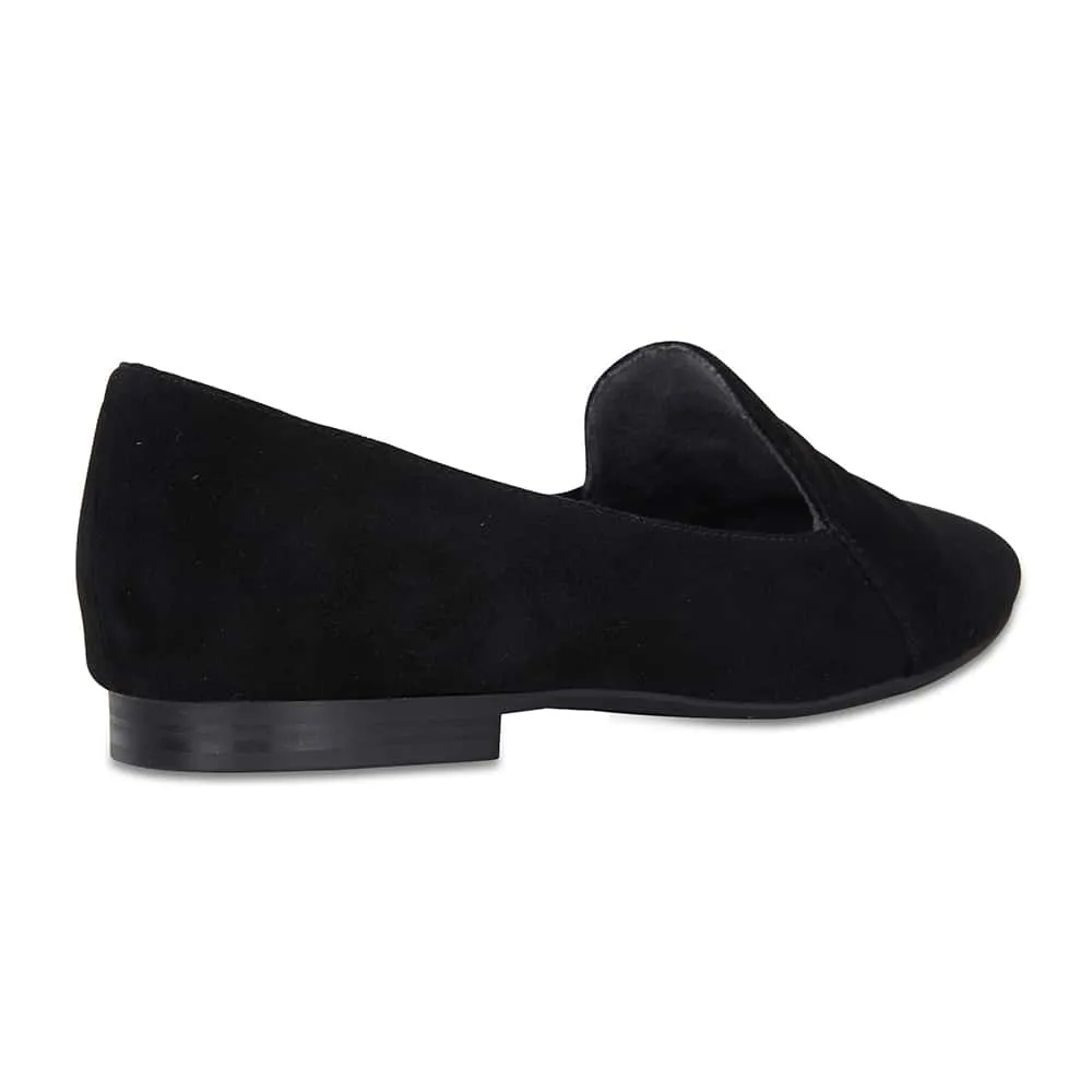 Castle Flat in Black Suede