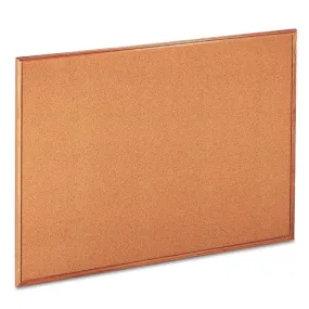 Cork Board With Oak Style Frame, 48 X 36, Tan Surface