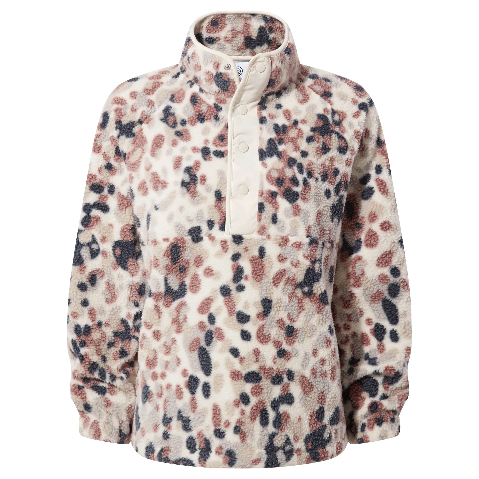 Desun Womens Sherpa Jacket - Scatter Print Vanilla