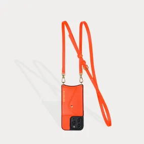 Donna Side Slot Crossbody Bandolier - Neon Orange/Gold