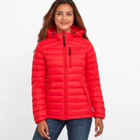 Drax Womens Hooded Down Jacket - Dark Coral