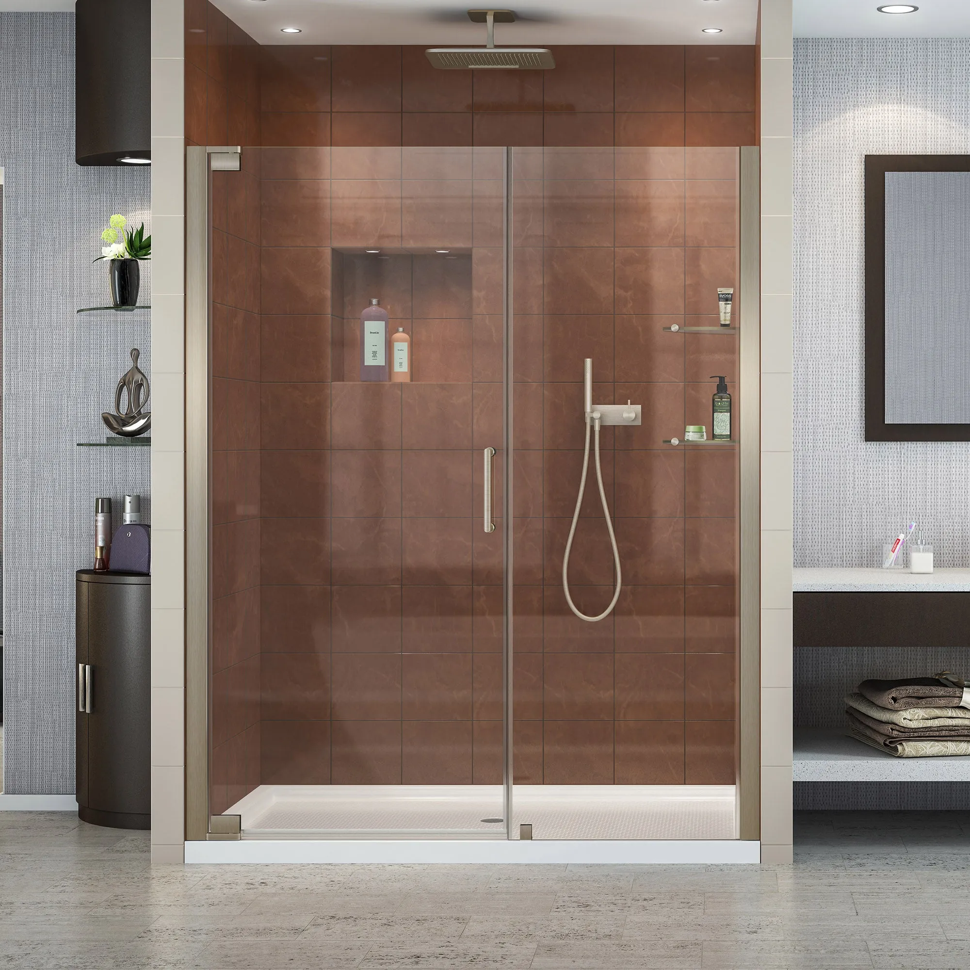 DreamLine Elegance 58-60 in. W x 72 in. H Frameless Pivot Shower Door