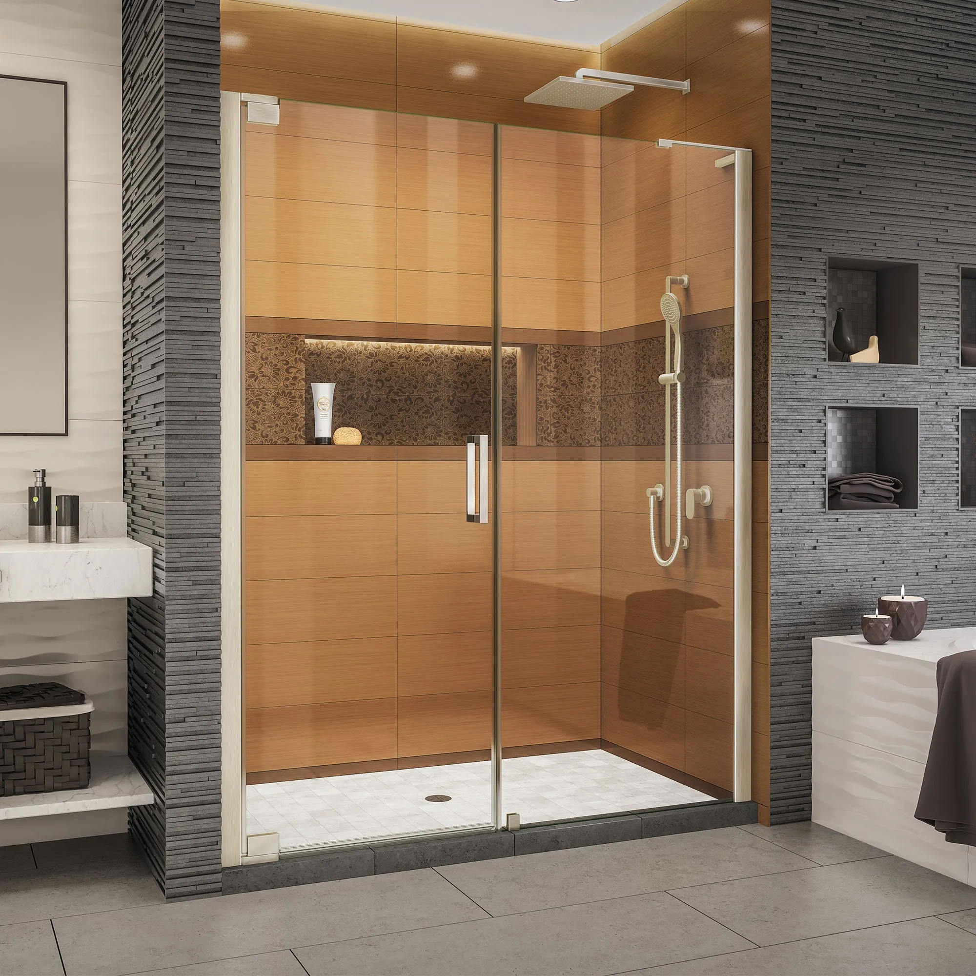 DreamLine Elegance-LS 60 1/4 - 62 1/4 in. W x 72 in. H Frameless Pivot Shower Door