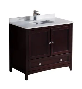 Fresca Oxford 36 Mahogany Traditional Bathroom Cabinet w/ Top & Sink