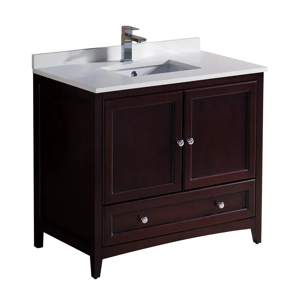 Fresca Oxford 36 Mahogany Traditional Bathroom Cabinet w/ Top & Sink