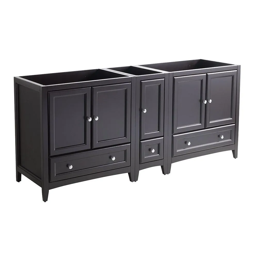 Fresca Oxford 71 Espresso Traditional Double Sink Bathroom Cabinets