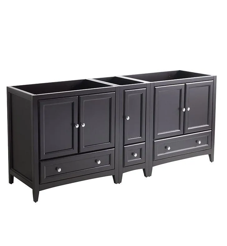 Fresca Oxford 71 Espresso Traditional Double Sink Bathroom Cabinets