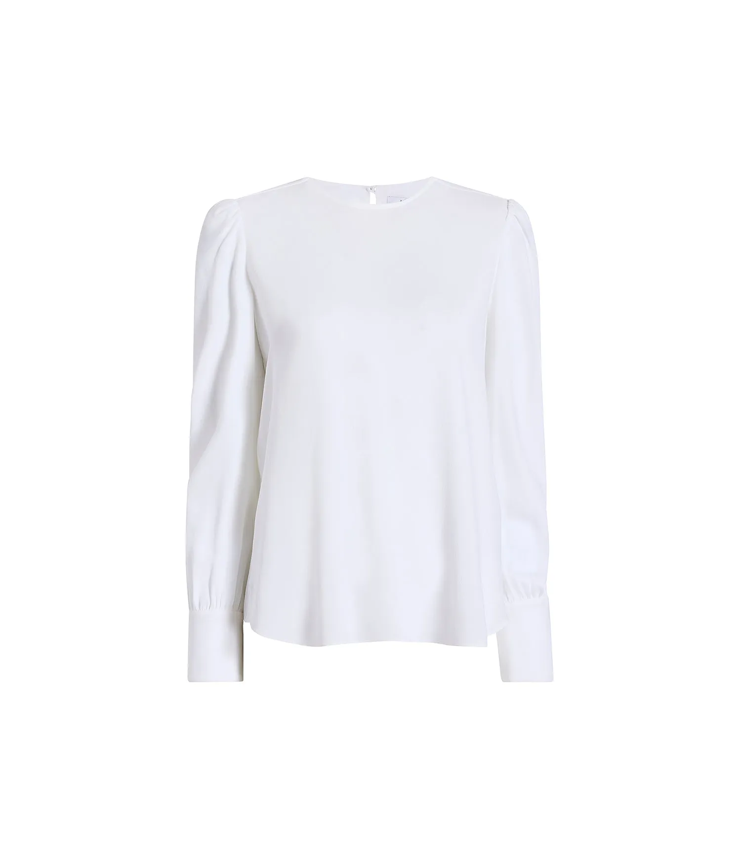 Gathered Sleeve Crewneck Blouse - Resale