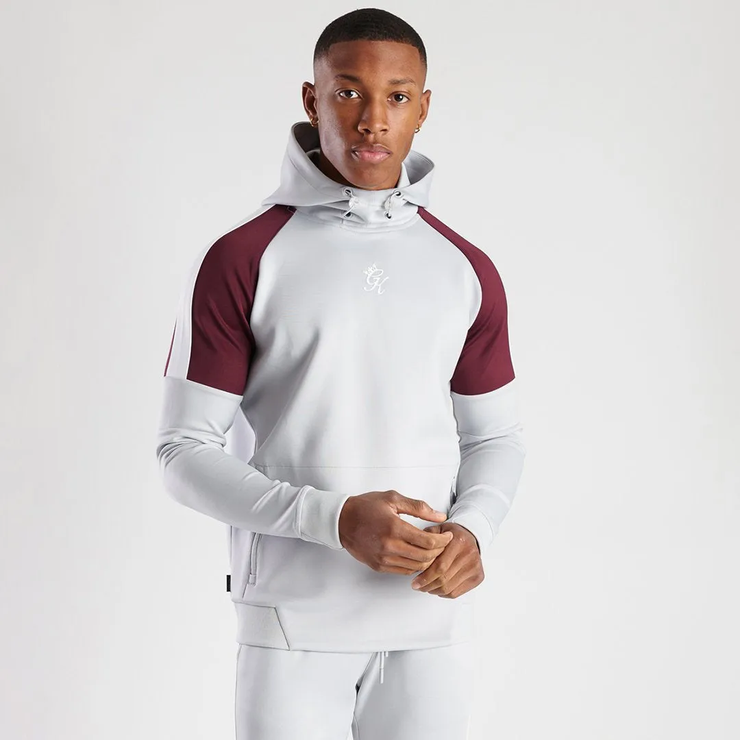 GK Core Plus Contrast Poly Hoodie - Microchip/Burgundy/White