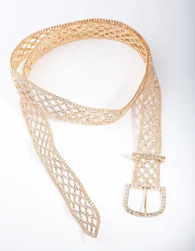 Gold Diamante Pattern Belt