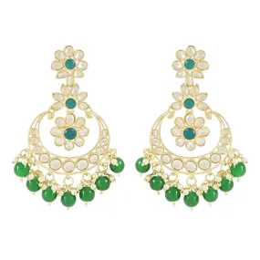 Gold Plated Traditional Handcrafted Kundan Earrings Adorned with Pearls for Women