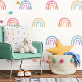 Happy Watercolor Rainbows Fabric Wall Decal Set