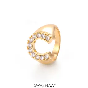 Horseshoe 14K Gold Plated Ring