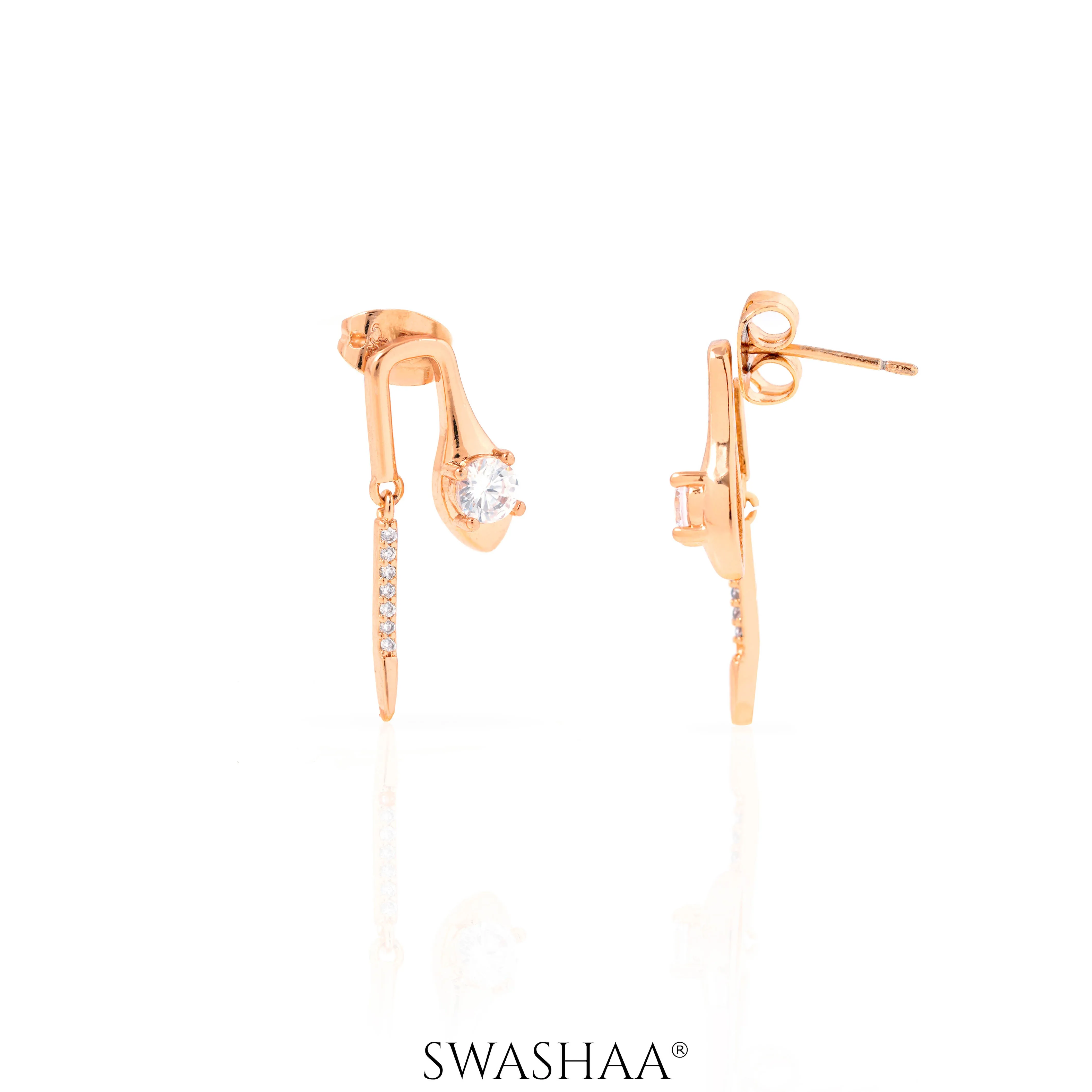 Juluis Rosegold Plated Drop Earrings