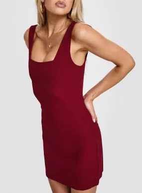 Karina Mini Dress Burgundy