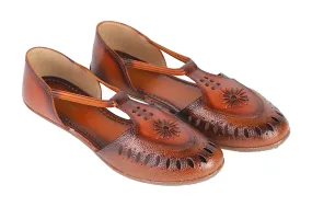 LADIES FLAT LEATHER SANDAL 996064