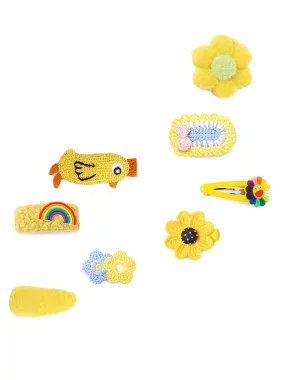 Melbees by Yellow Chimes Hair Clips for Girls Kids Hair Clip Hair Accessories For Girls Cute Characters Pretty Snap Hair Clips for Baby Girls 8 Pcs Yellow Alligator Clips for Hair Baby Kids Toddlers