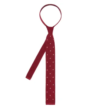 Men's Tricot Pois Silk Tie Red