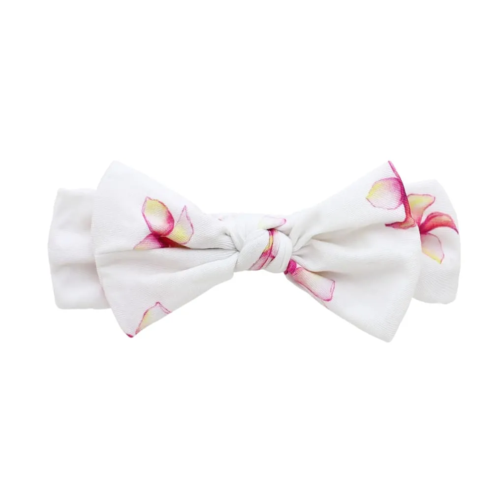 Plumeria Bamboo Bow Headband