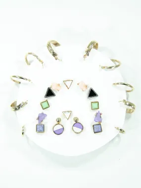 Rainbow Mix   Match Earring Stud Set (13 Pack)