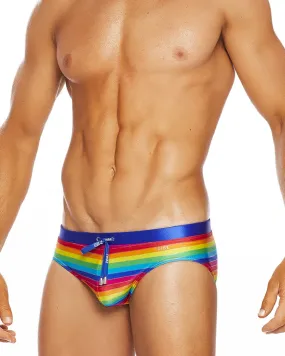 Rio Lo Rise Swim Brief (Rainbow)