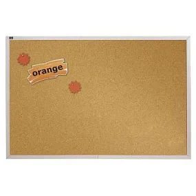 (Scratch & Dent) Quartet Education Cork Bulletin Board With Aluminum Frame, 48 x 96