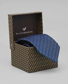 Silk Blue Textured Tie - Qarib