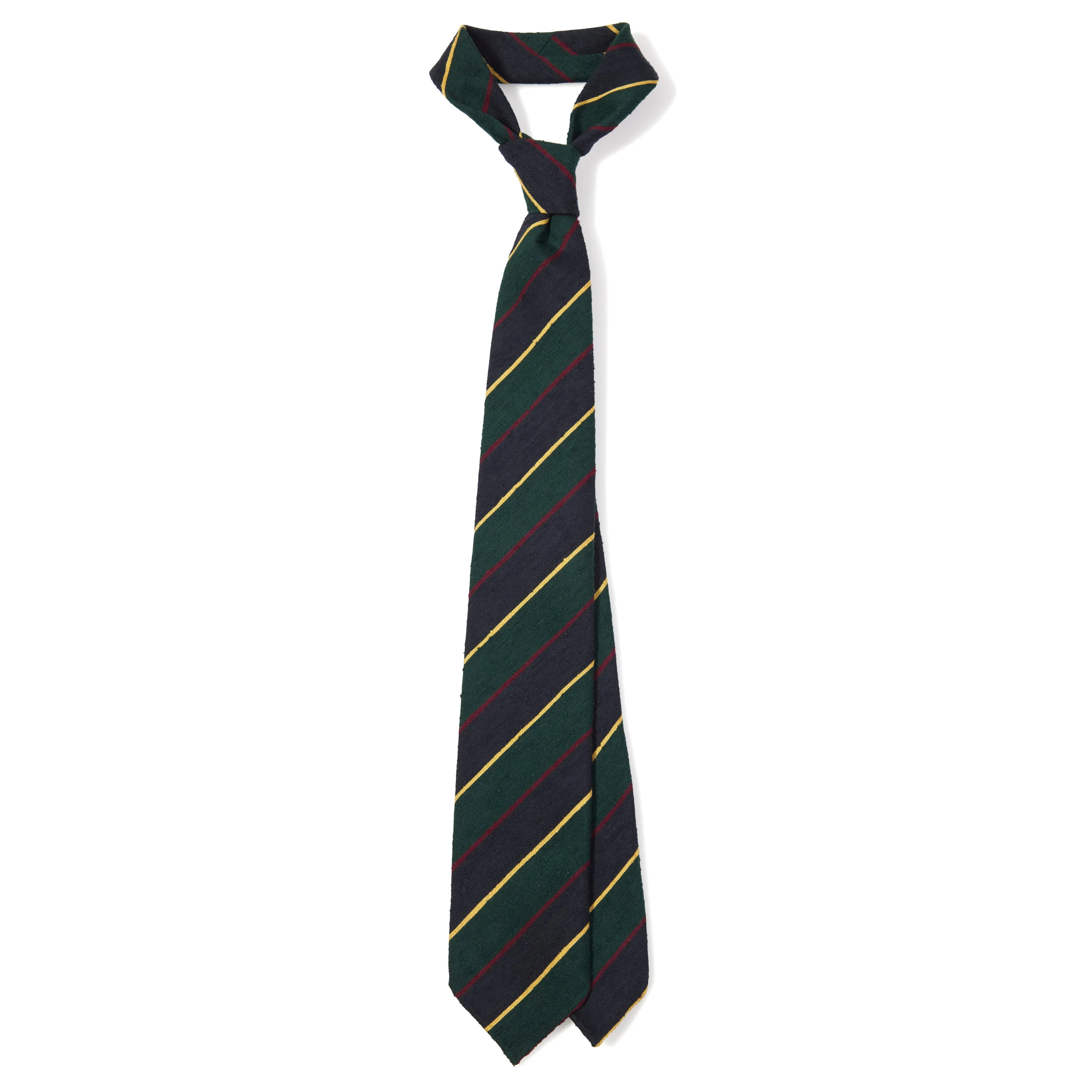 Silk Shantung Textured Stripe Hand-rolled Tie